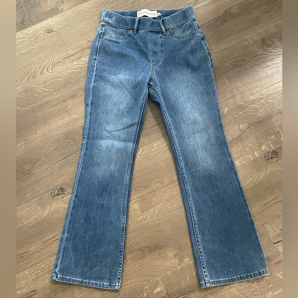 Soft Surroundings Trendy Flare Leg Bootcut Stretchy Jeans with Comfort Waist
